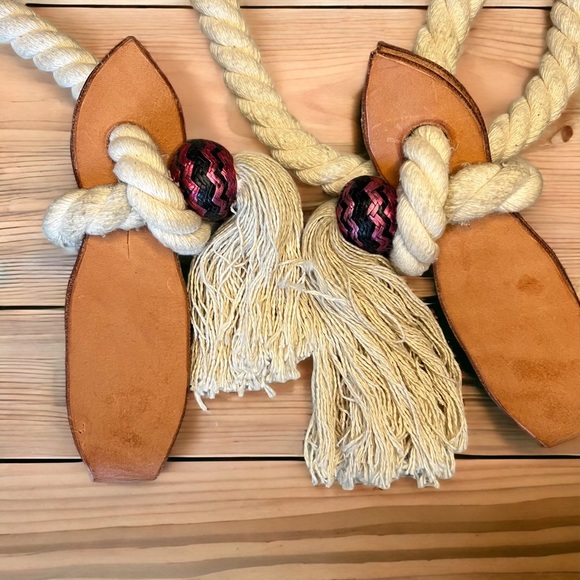 3/4” Cotton Mecate’ Twisted Reins Kangaroo Knots - Picture 6 of 6